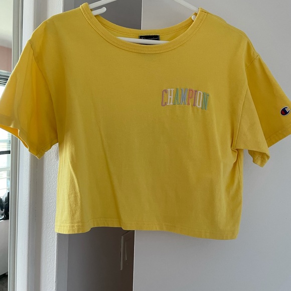Champion Tops - yellow crop champion tee
